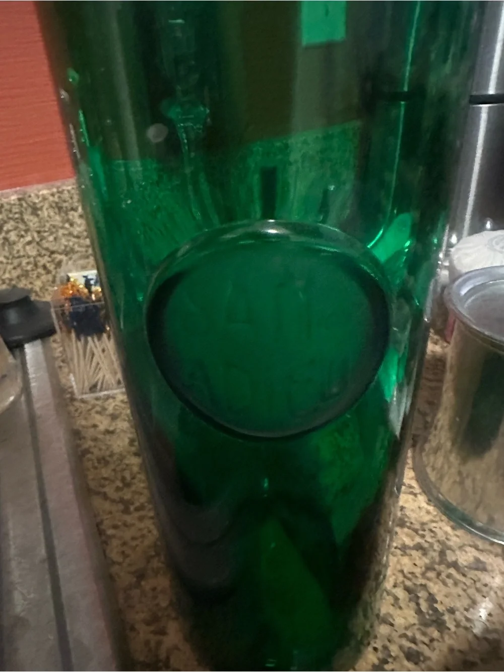 Lalique  Green Sans 4dieu  Glass Bottle Vase with Stopper